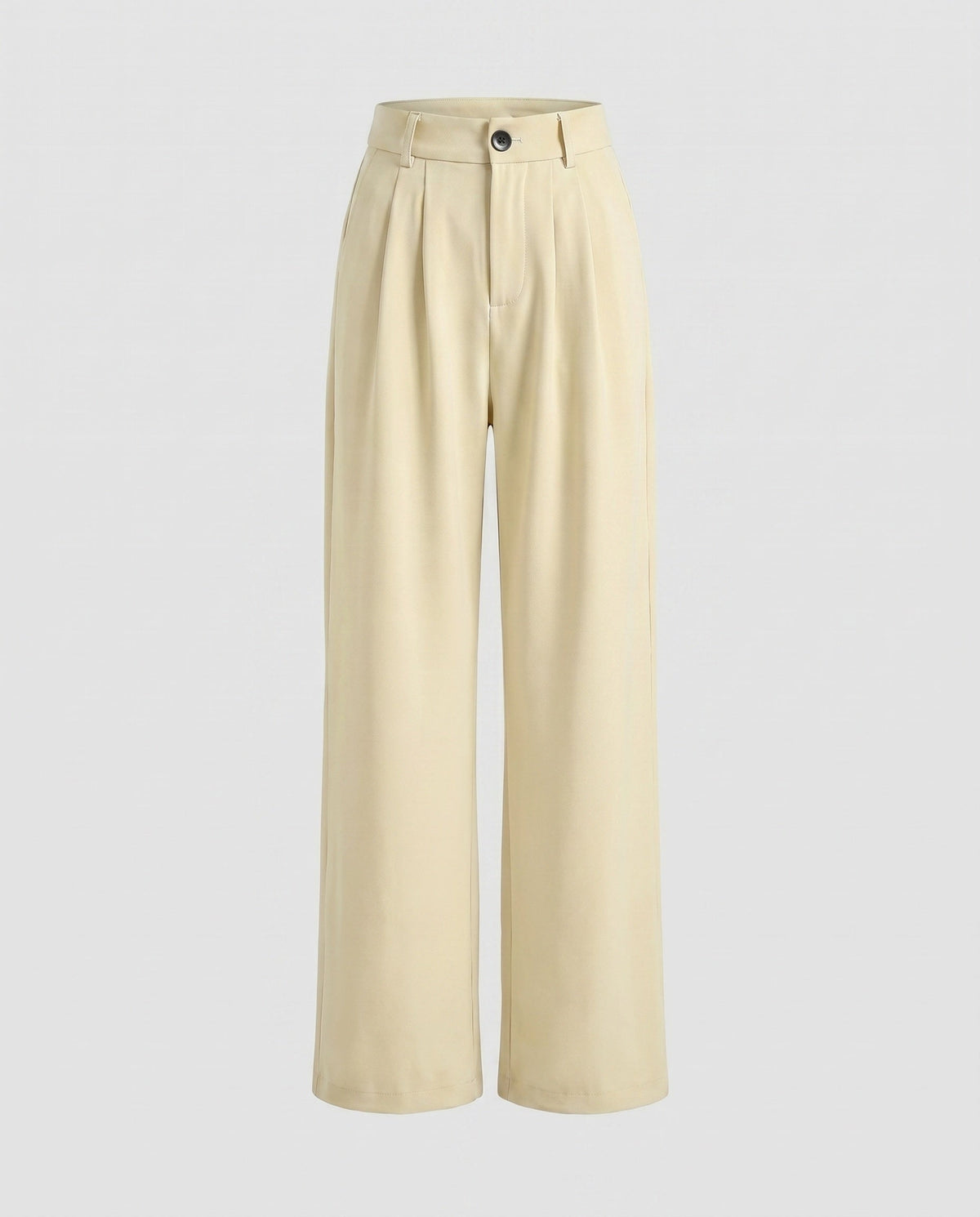 Women's High-Waisted Pleated Culottes with Belt Loops and Side Pockets