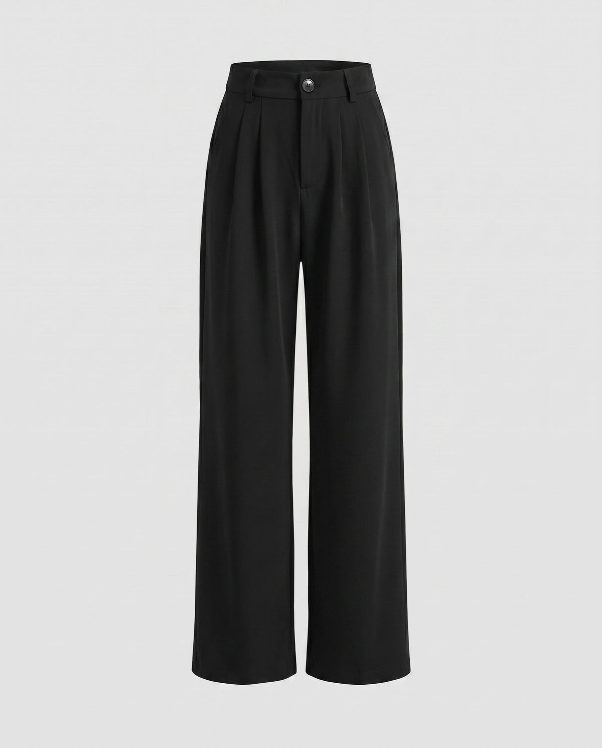 Women's High-Waisted Pleated Culottes with Belt Loops and Side Pockets