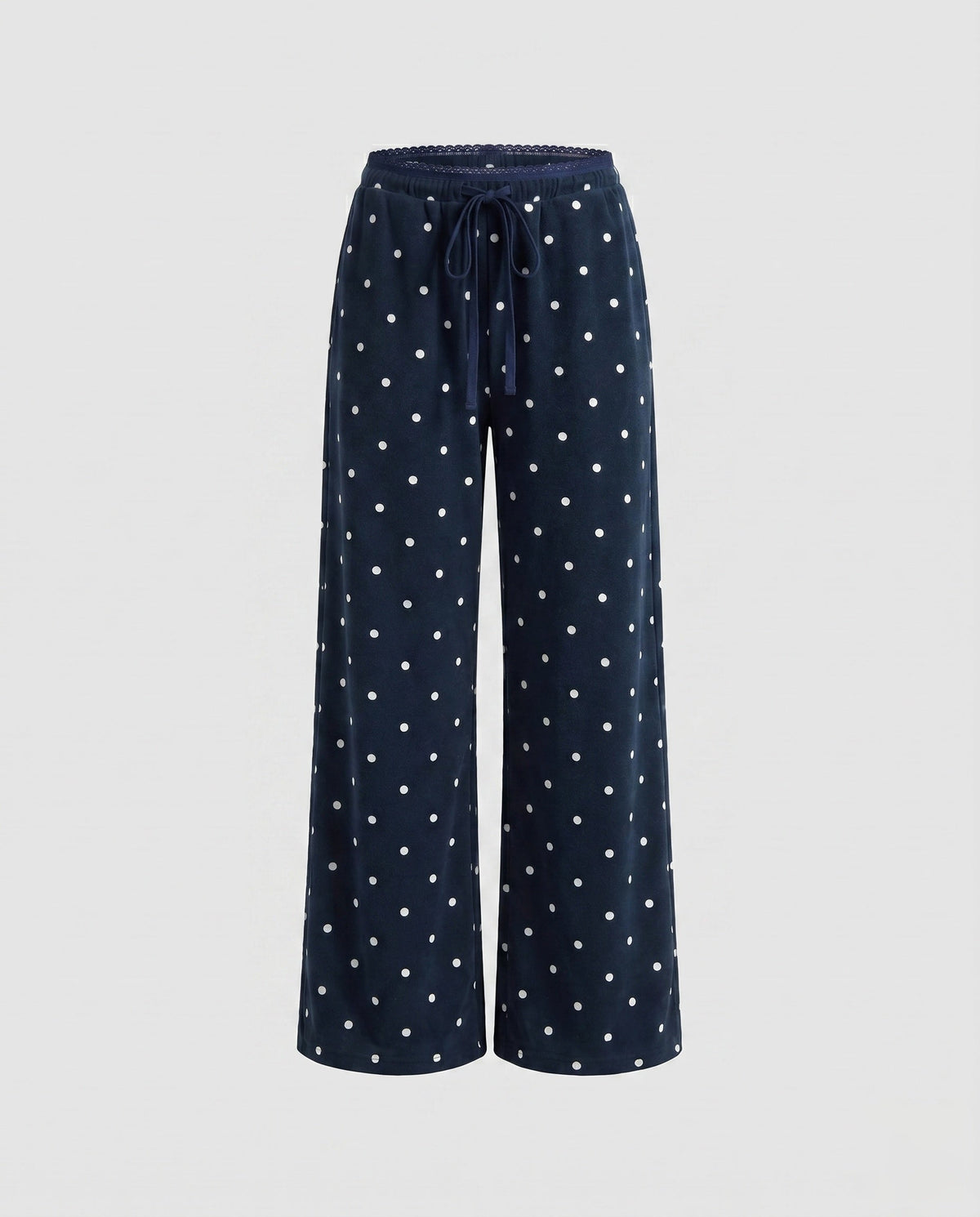 Women's Fine Satin Lounge Pants in Pajama Style with Wide Leg