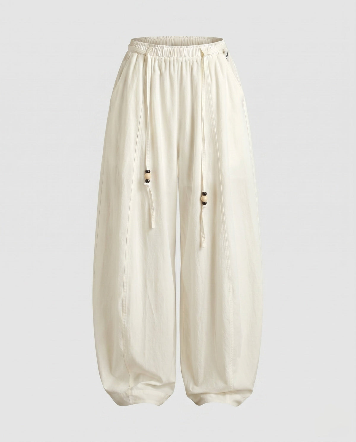 Women's High-Waisted Harem Pants with Wide Legs, Elastic Waistband