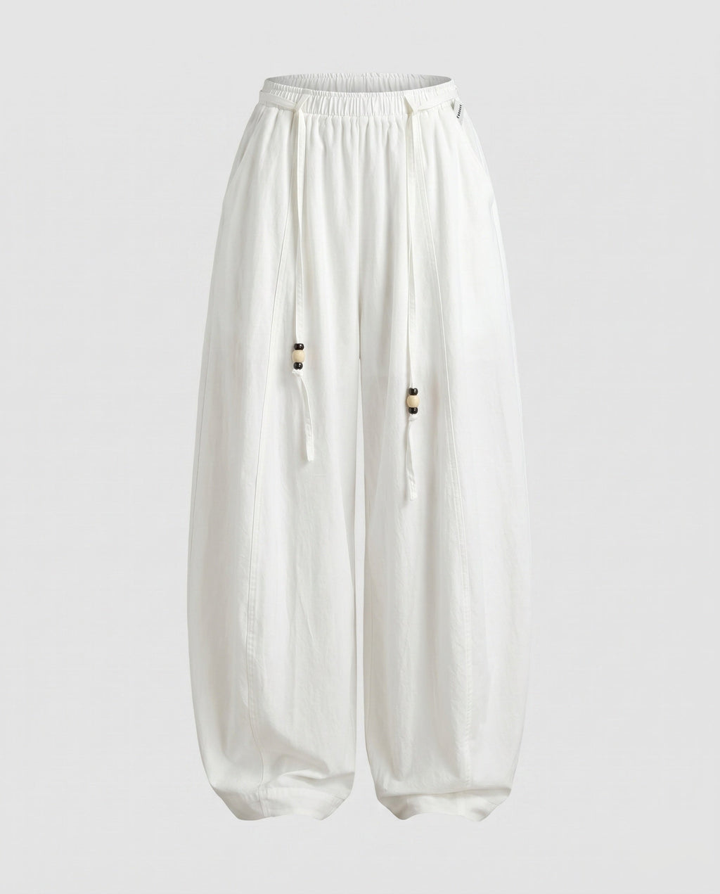 Women's High-Waisted Harem Pants with Wide Legs, Elastic Waistband