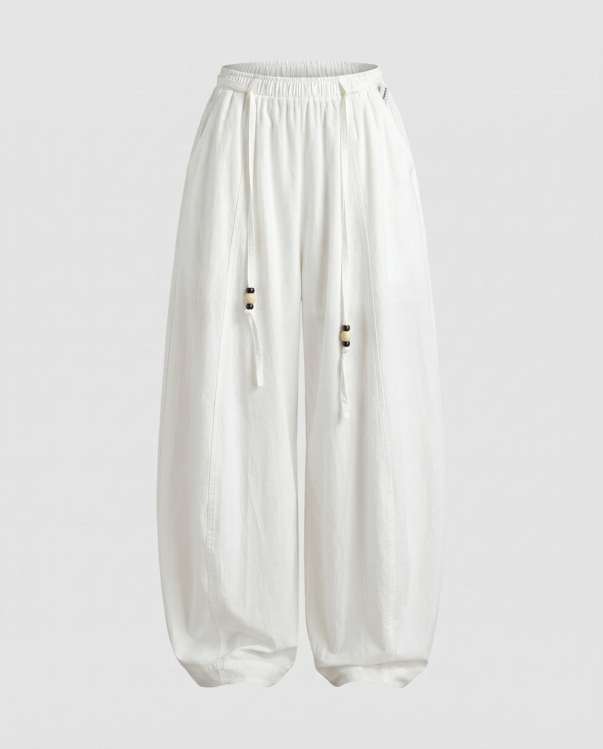 Women's High-Waisted Harem Pants with Wide Legs, Elastic Waistband