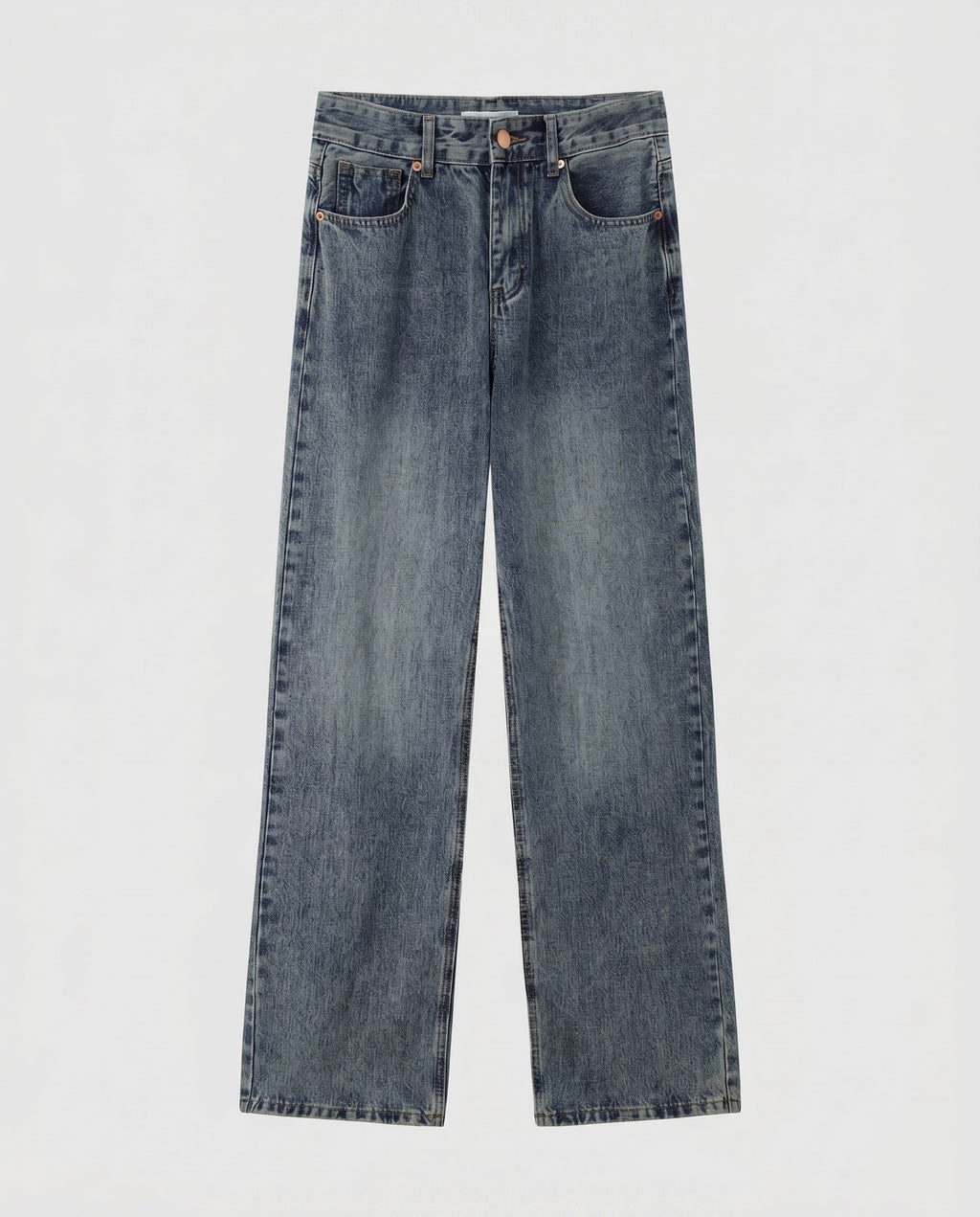 Women's High-Waisted Jeans with Wide Leg, Straight Cut
