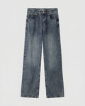 Women's High-Waisted Jeans with Wide Leg, Straight Cut