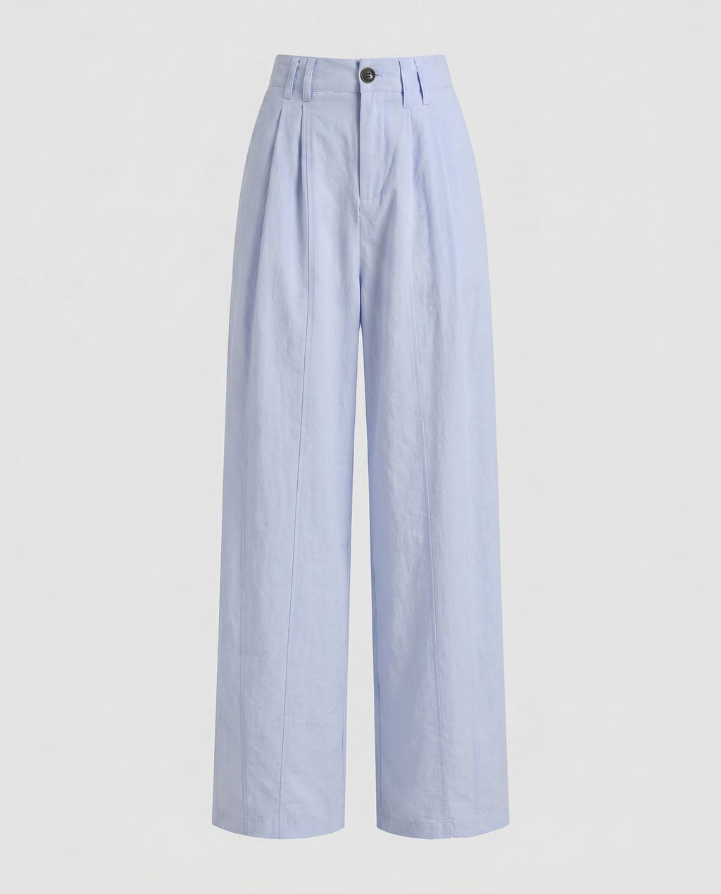 Women's High-Waisted Pleated Trousers with Wide Legs, Belt Loops