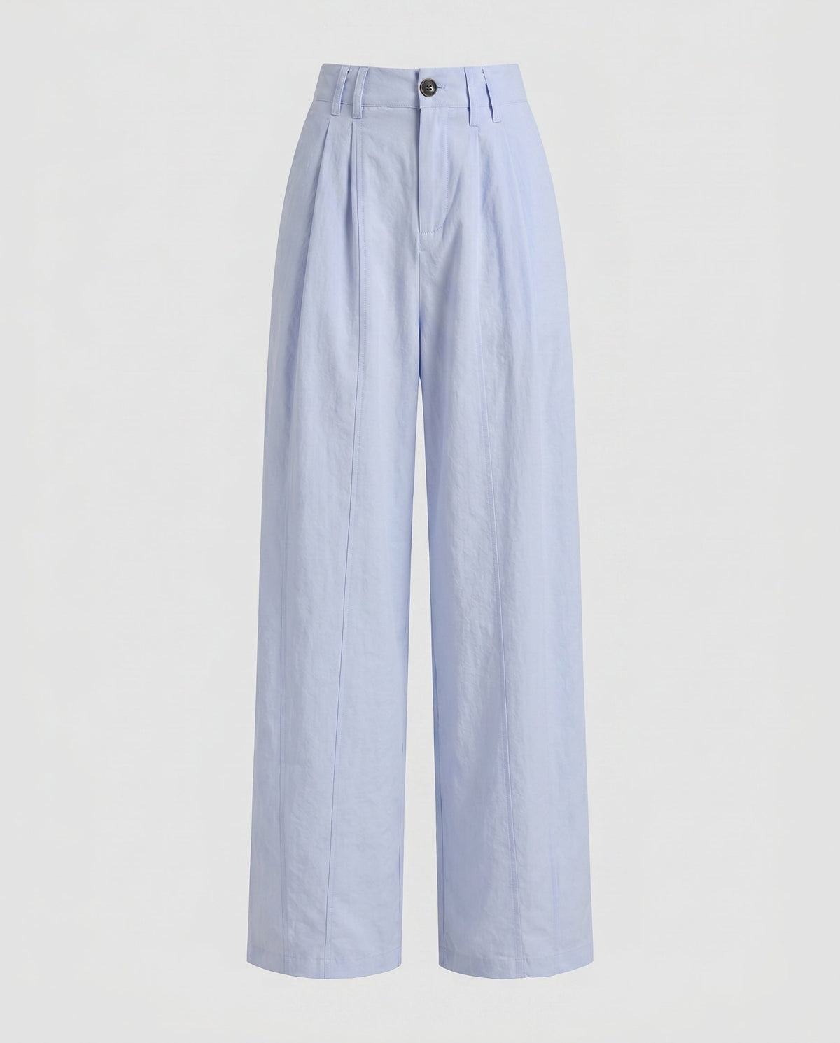 Women's High-Waisted Pleated Trousers with Wide Legs, Belt Loops