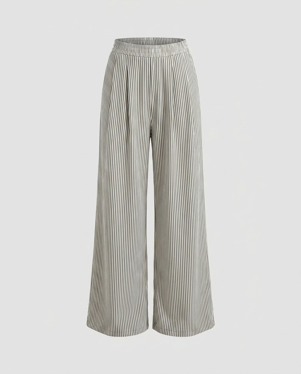 Women's High-Waisted Pleated Trousers with Wide Legs