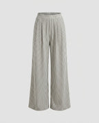 Women's High-Waisted Pleated Trousers with Wide Legs