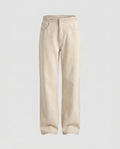 Women's High-Waisted Wide Cotton Pants with Elastic Lace Waistband