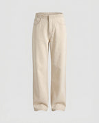 Women's High-Waisted Wide Cotton Pants with Elastic Lace Waistband