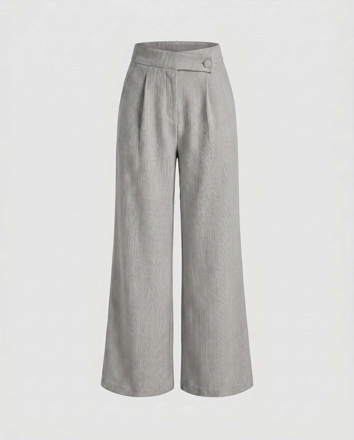 Women's Elegant High-Waisted Trousers with Fine Structure Pleats