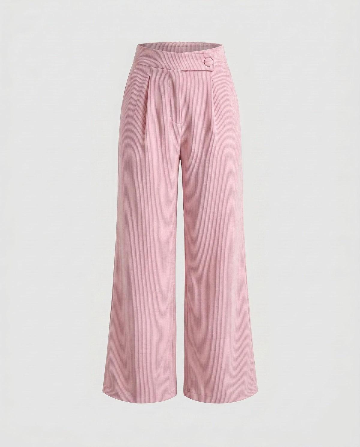 Women's Elegant High-Waisted Trousers with Fine Structure Pleats
