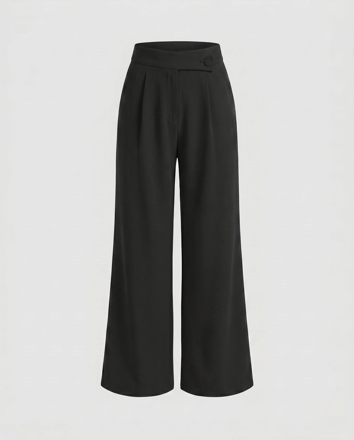 Women's Elegant High-Waisted Trousers with Fine Structure Pleats