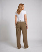 Women's Elegant Tailored Chino Pants with Asymmetric Waistband - Back View