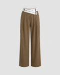 Women's Elegant Tailored Chino Pants with Asymmetric Waistband