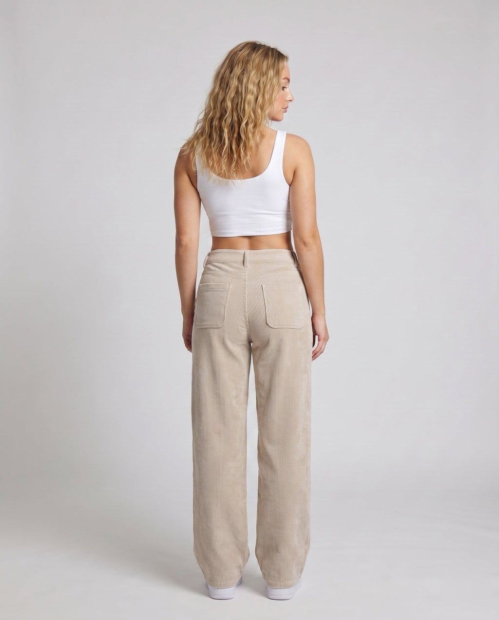 Women's Wide Cord Pants - Back View
