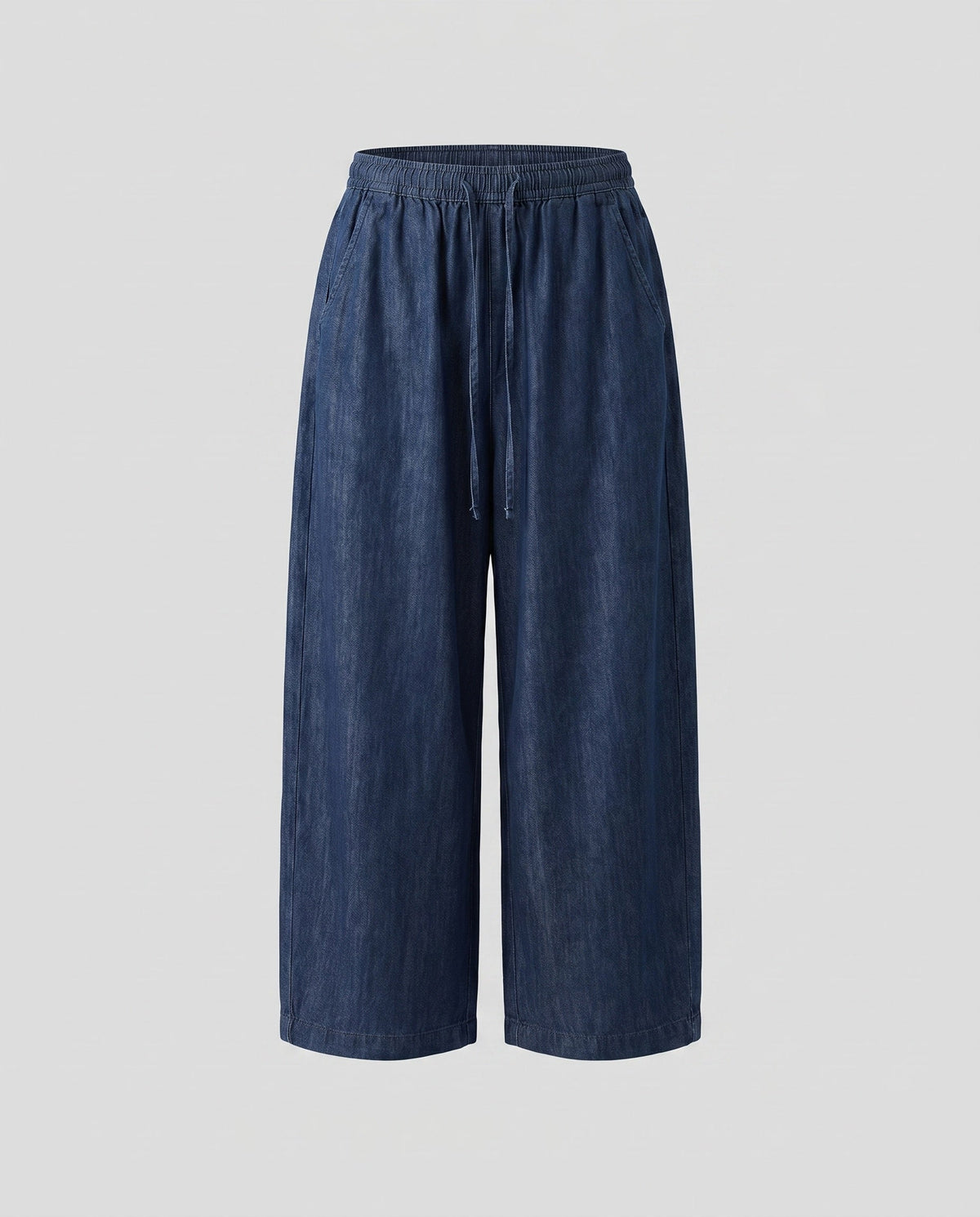 Women's Loose Denim Pants with Casual Cut and Elastic Cuff
