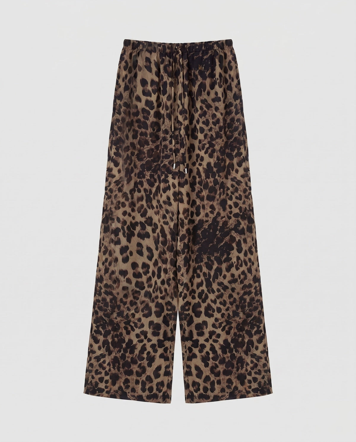 Women's Linen Pants with Fashionable Leopard Print, Elastic Waistband