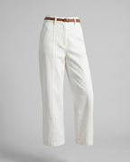Women's Comfortable Linen Pants with Elegant Belt