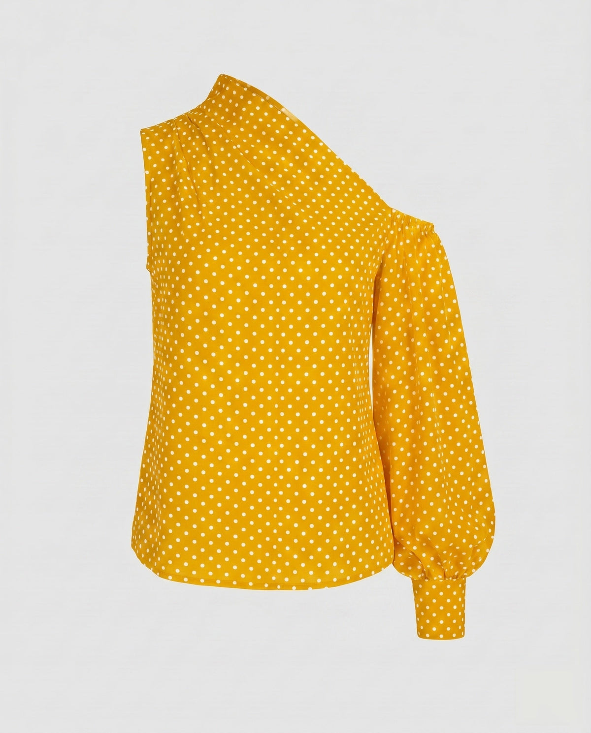 Women's Asymmetrical Blouse Shirt with Puff Sleeves