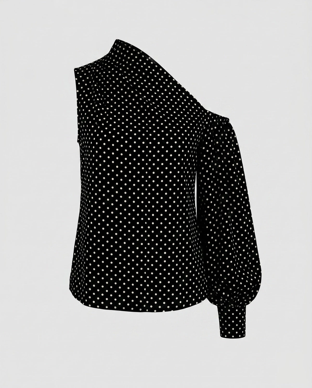 Women's Asymmetrical Blouse Shirt with Puff Sleeves