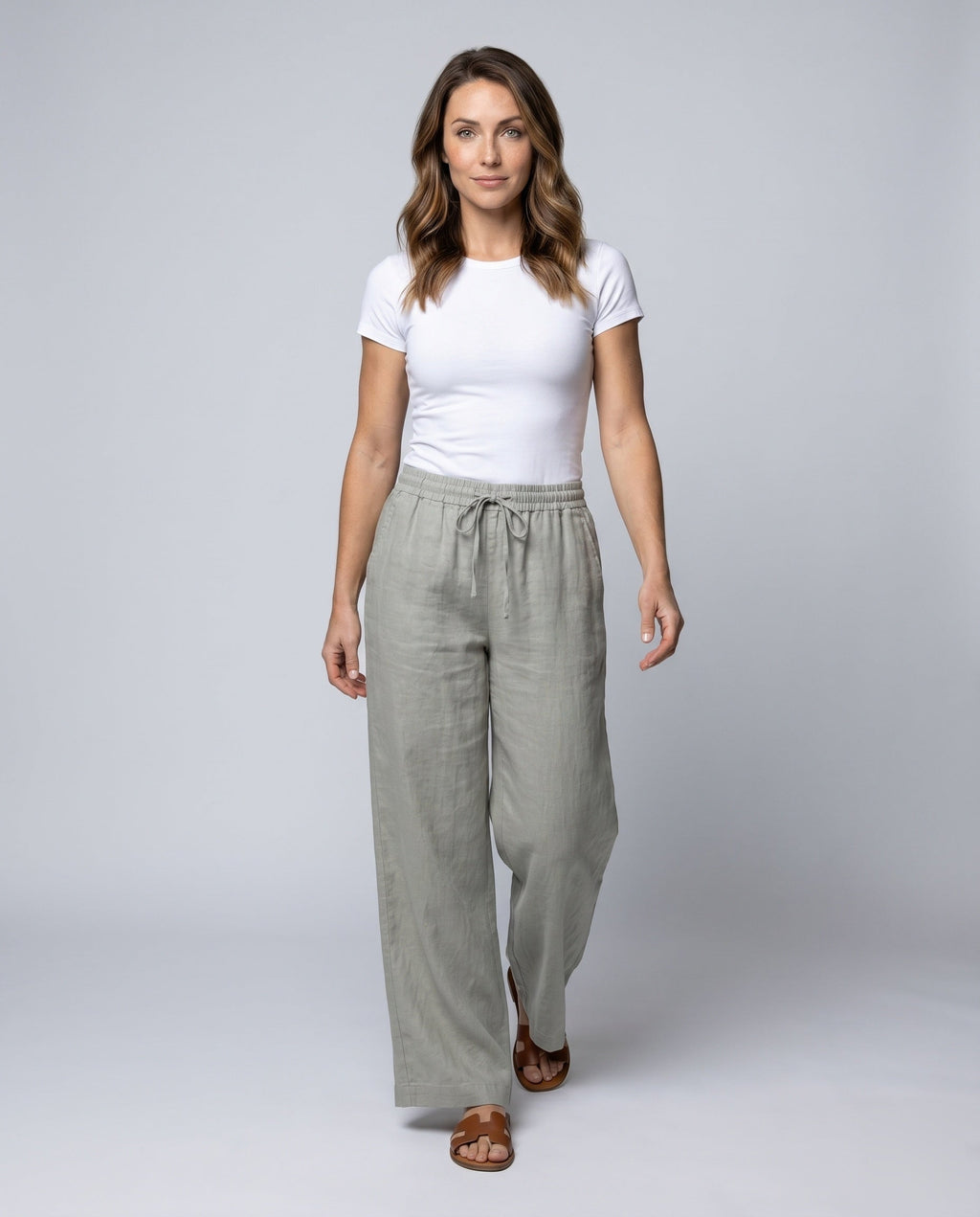 Women's Lightweight and Airy Culotte Pants - Front View