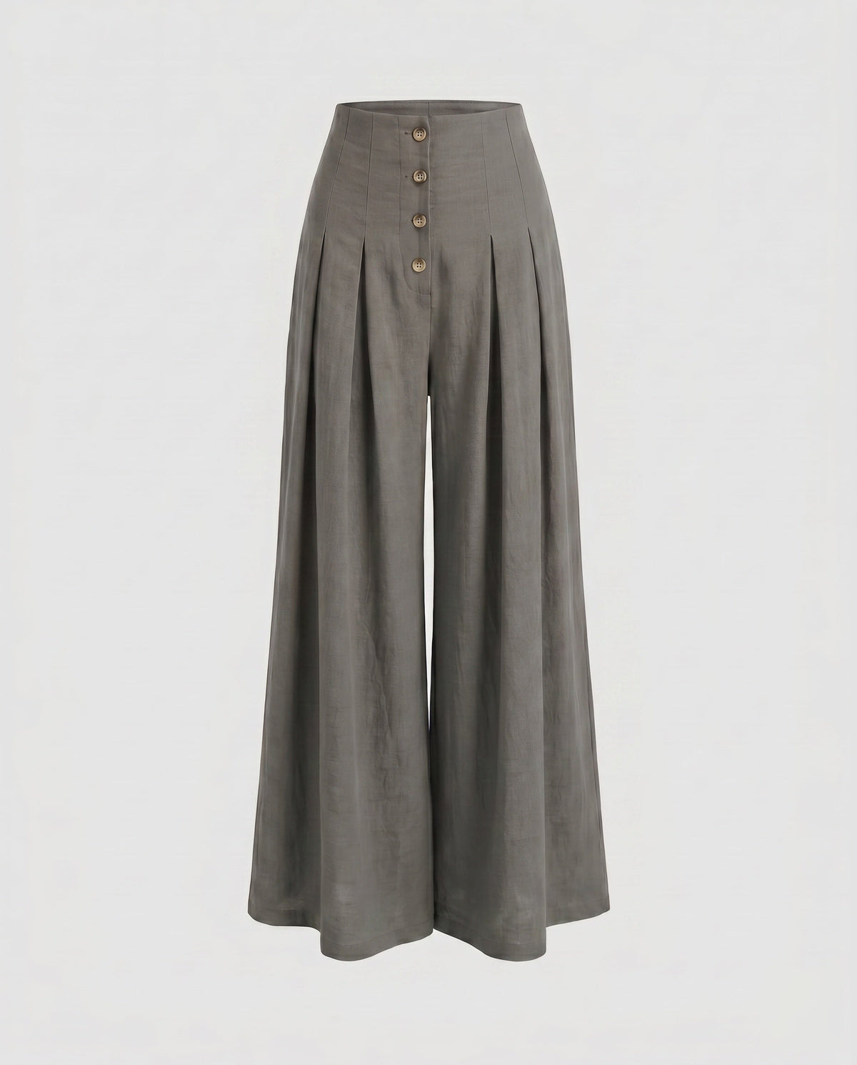 Women's Wide Trousers with Button Detail