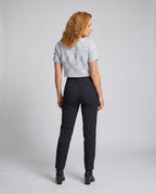 Women's Short Sleeve Blouse Shirt with Button Design, Textured Fabric - Back View