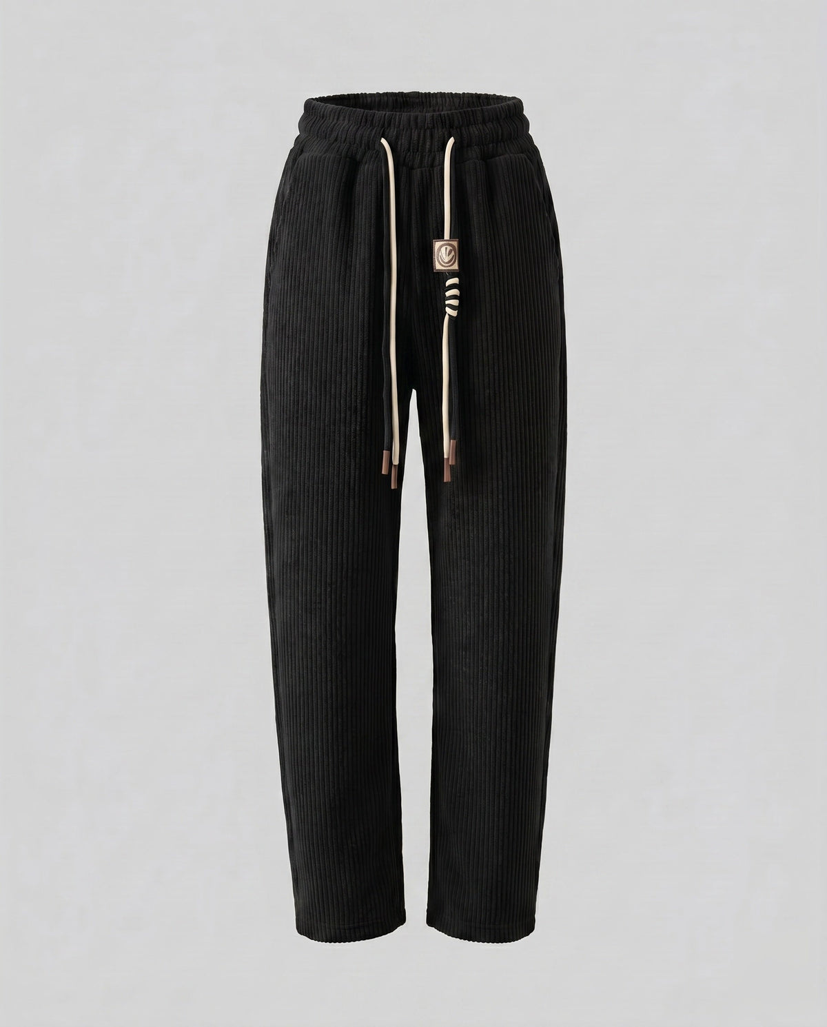 Women's Casual Ribbed Knit Pants with Elastic Waistband