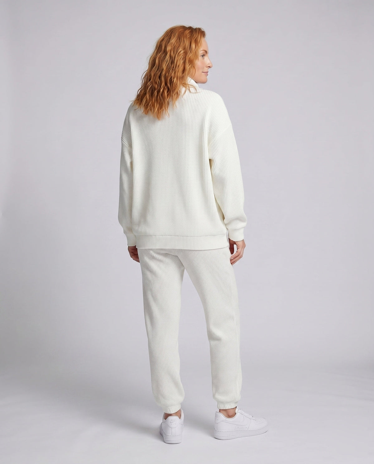 Women's Loungewear Set made of Softly Textured Material - Back View