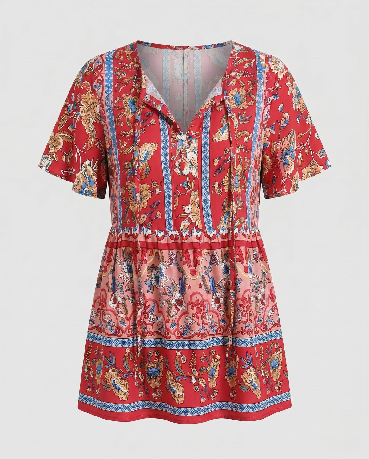 Women's Blouse Shirt with Floral Pattern and Casual Cut
