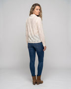 Women's Elegant Blouse-Shirt with Structured Surface - Back View