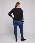 Women's Sweatshirt with Elegant Lace Trim - Back View
