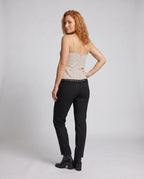 Women's Top with Lace and Elegant Wrap Design - Back View