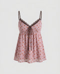 Women's Blouse Top with Playful Floral Pattern