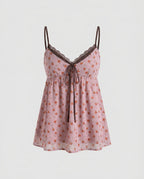 Women's Blouse Top with Playful Floral Pattern