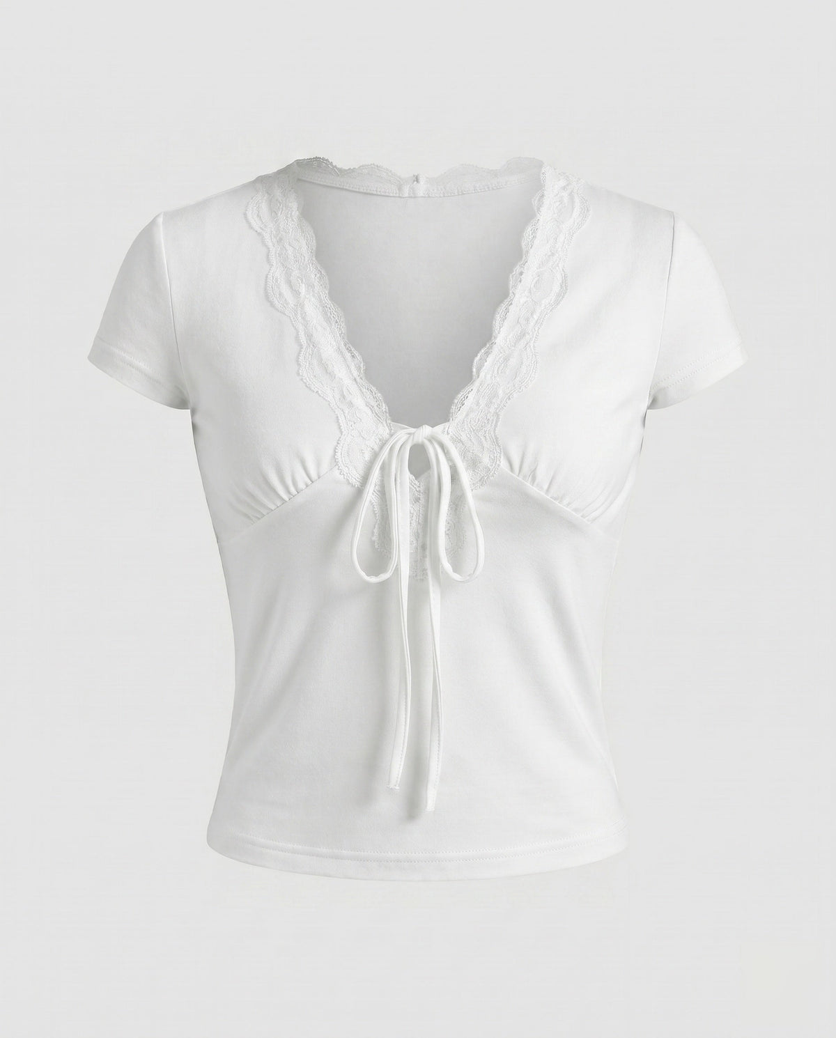 Women's Crop Top with Decorative Lace Embellishment