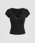 Women's Crop Top with Elegant Lace Gradient