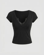 Women's Crop Top with Elegant Lace Gradient