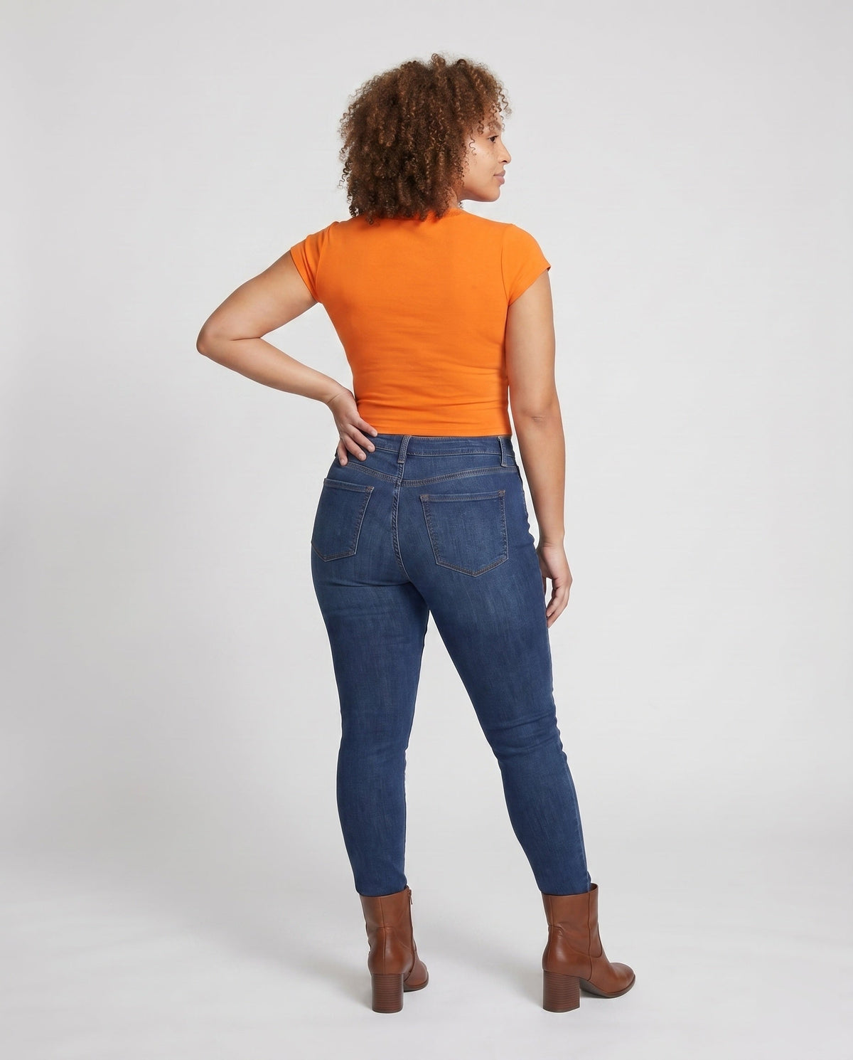 Women's Crop Top with Feminine Lace Embellishment - Back View