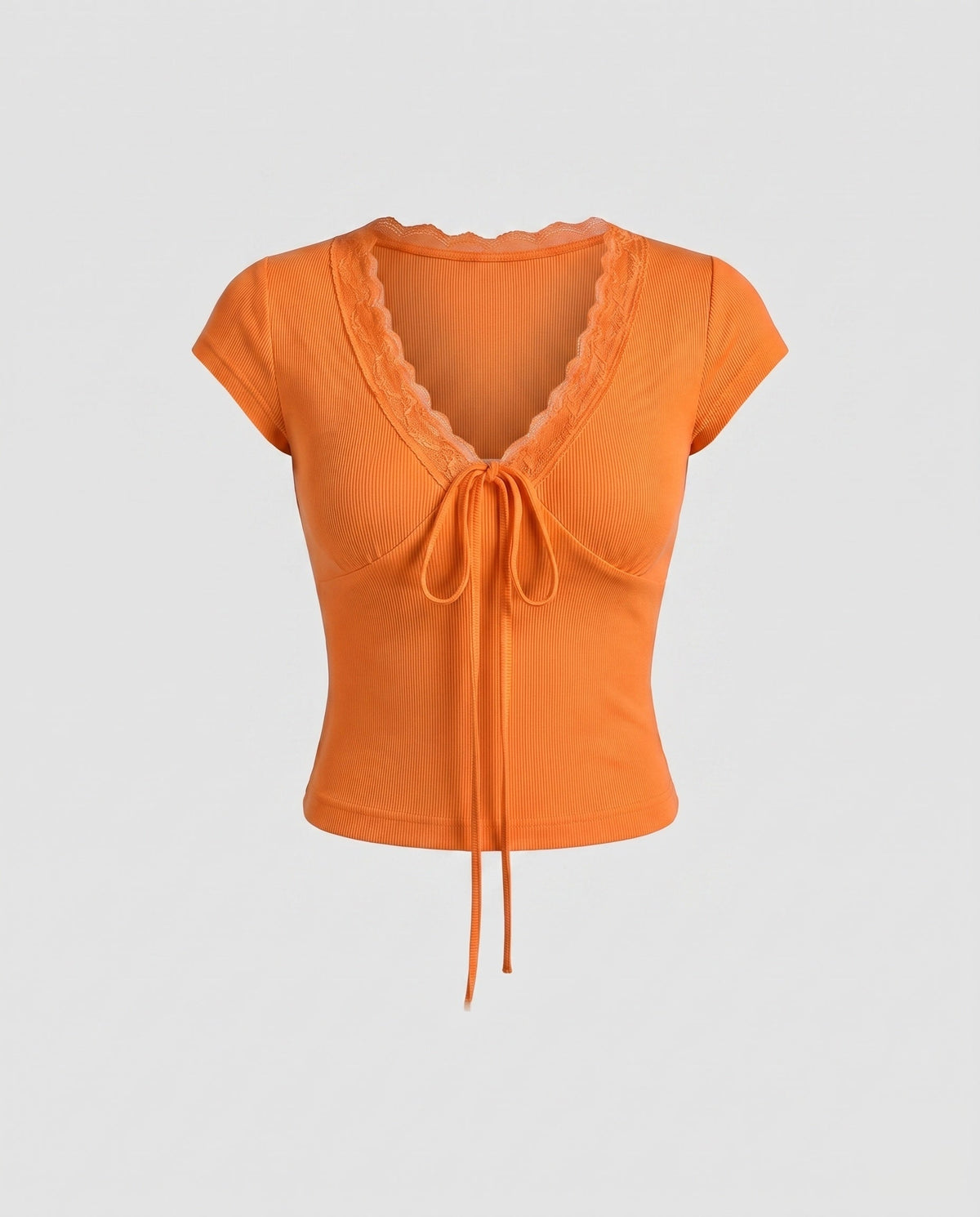 Women's Crop Top with Feminine Lace Embellishment