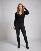 Women's Elegant Cardigan with Delicate Lace and Button Placket - Front View