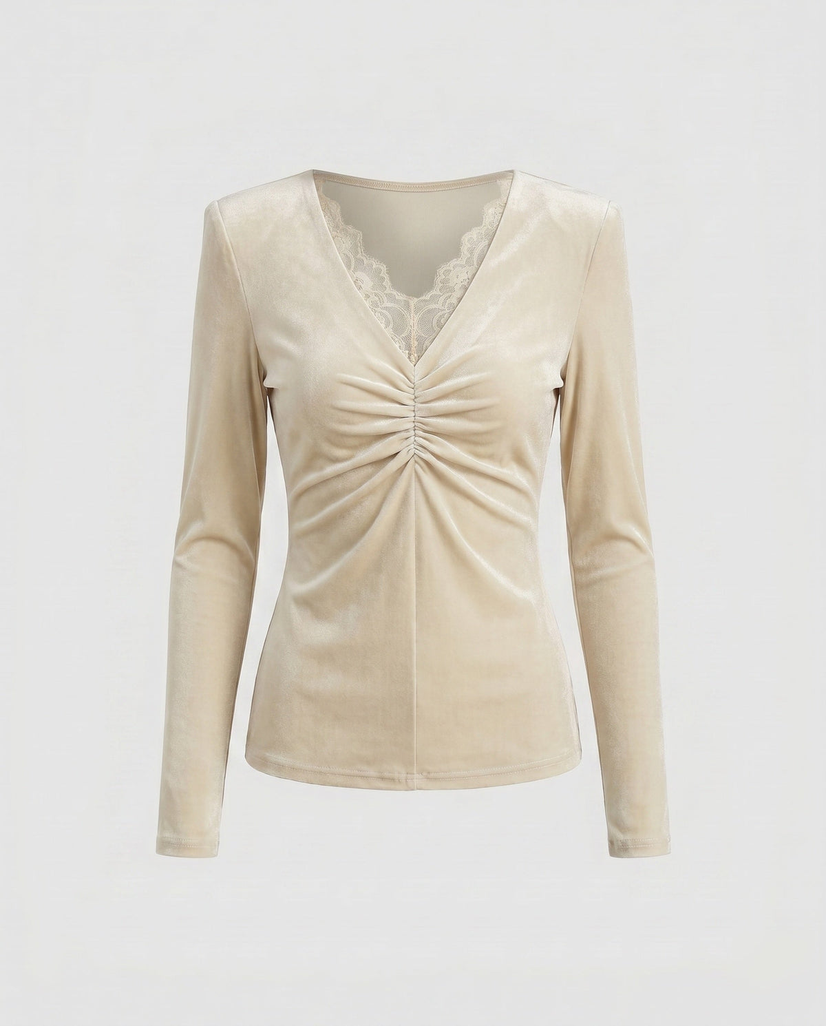 Women's Elegant Top with Lace Accents and Wrap Design