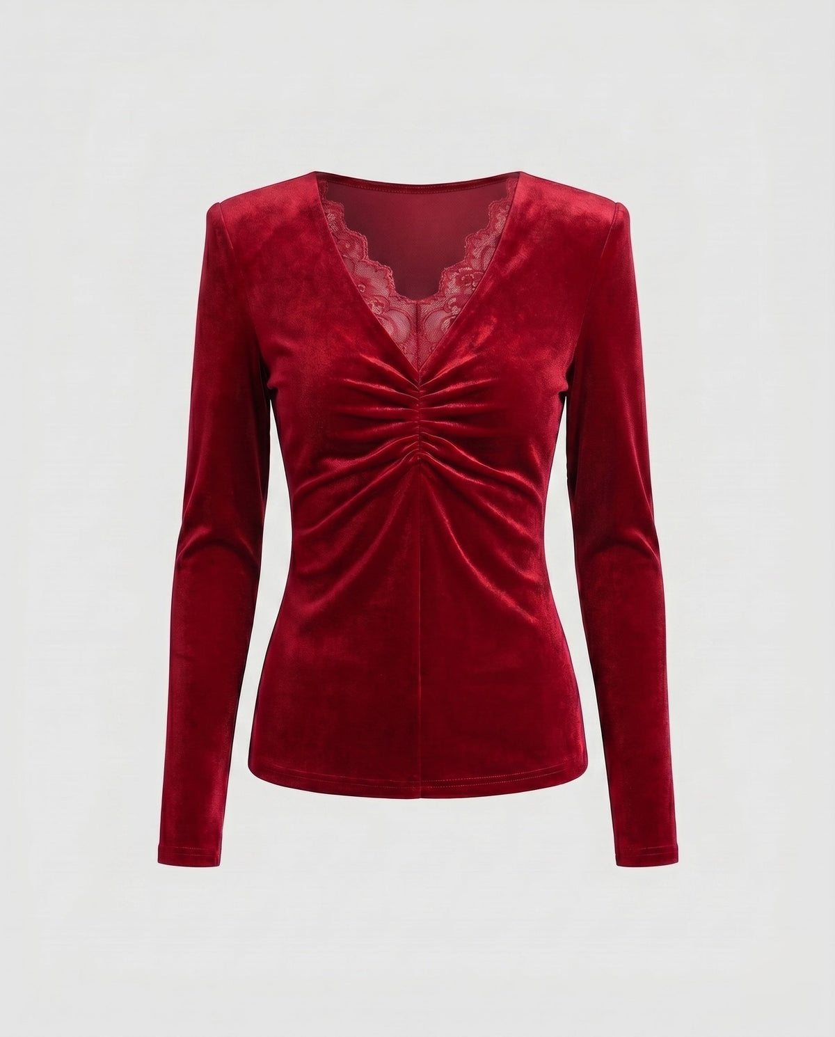 Women's Elegant Top with Lace Accents and Wrap Design