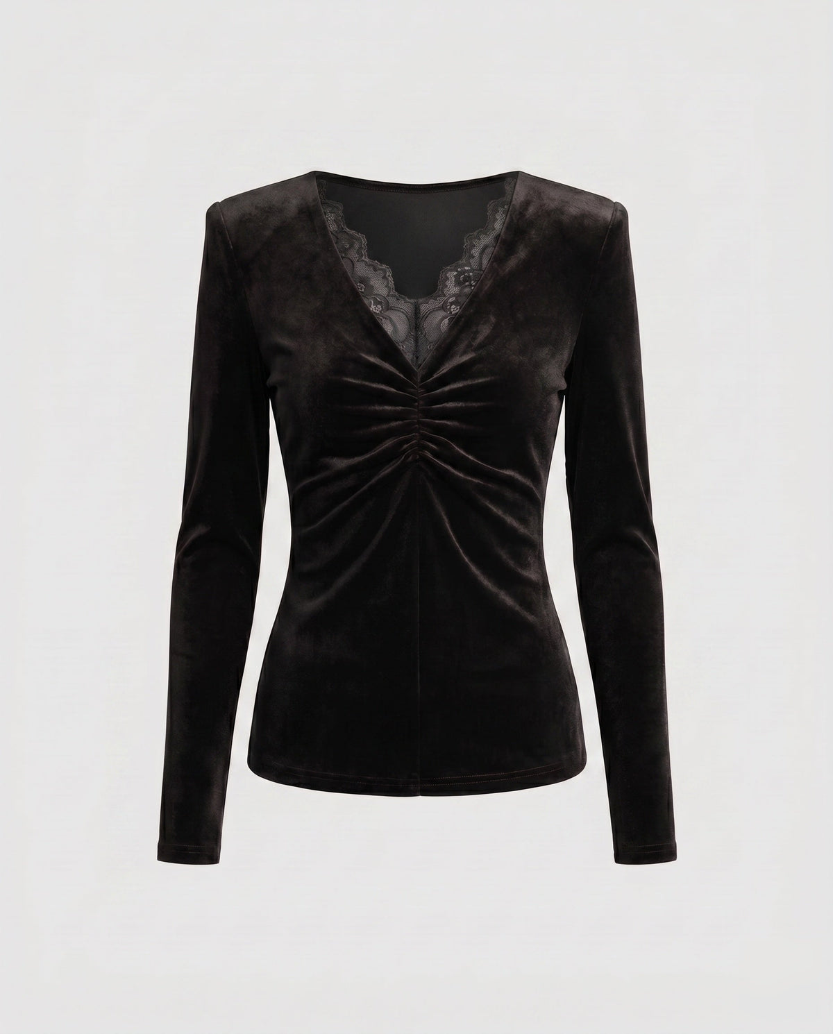 Women's Elegant Top with Lace Accents and Wrap Design