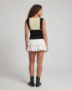Women's Elegant Top with Delicate Gather and Lace Details - Back View