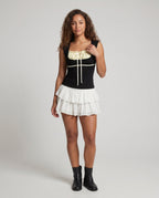Women's Elegant Top with Delicate Gather and Lace Details - Front View