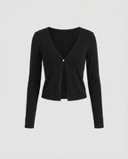 Women's Elegant Cardigan Top with Decorative Ruffles and Fine Lace