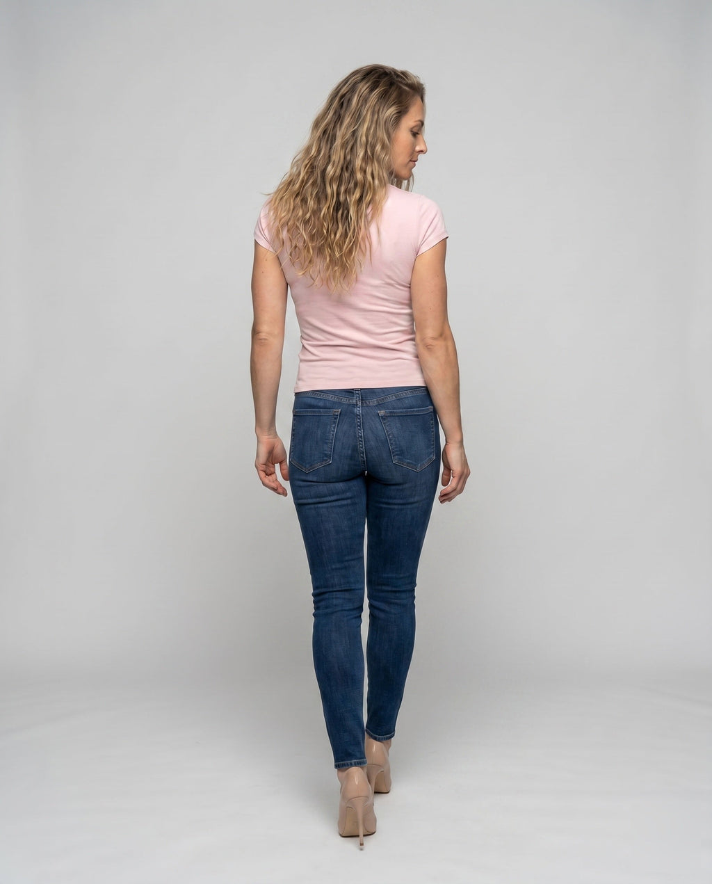 Women's Fitted Top with Delicate Lace Trim and Playful Knot Detail - Back View