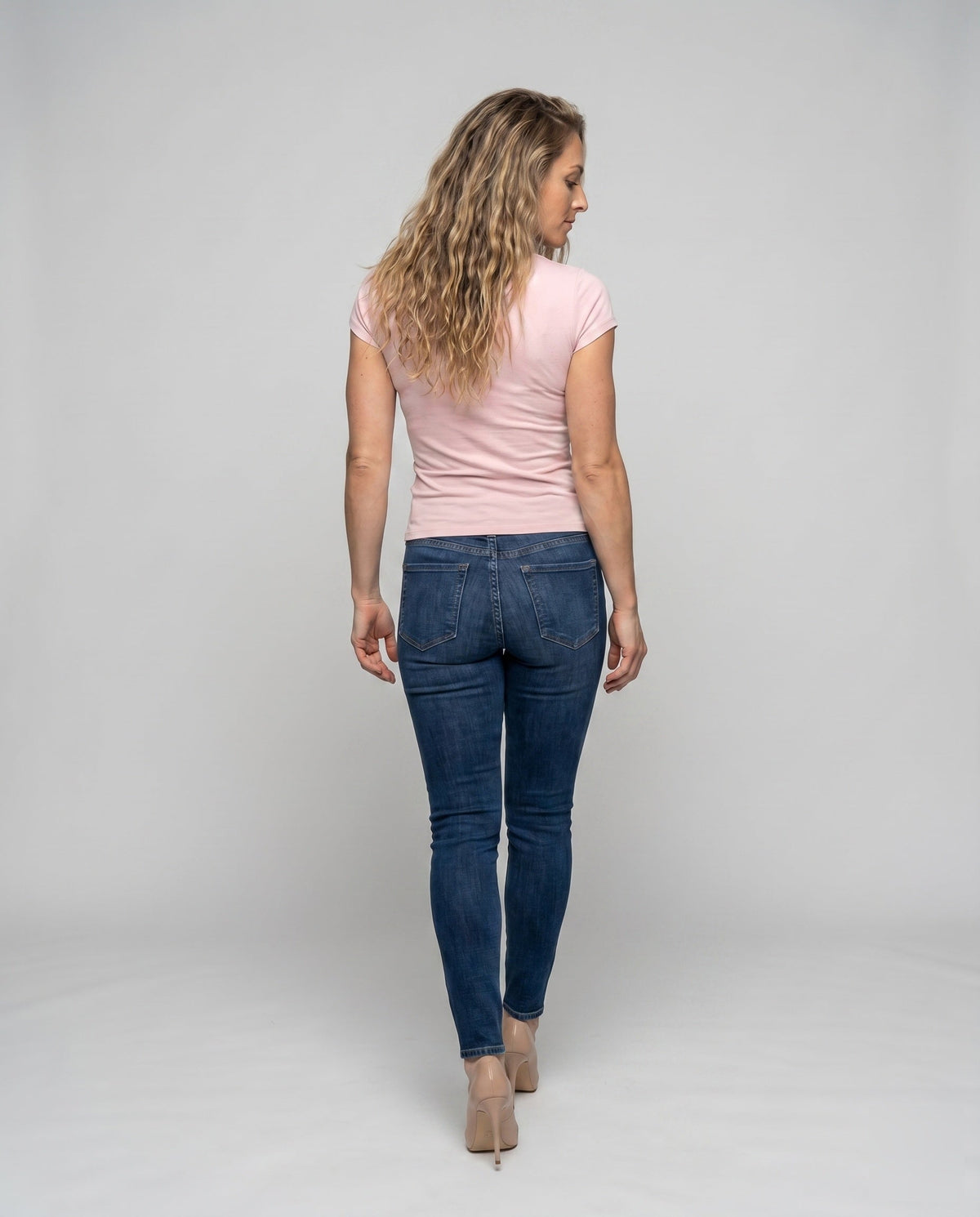Women's Fitted Top with Delicate Lace Trim and Playful Knot Detail - Back View